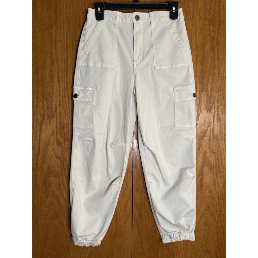 Alice+Olivia Jeans Jogger Cargo Pants Wms Size 25 White Utility Relaxed Fit